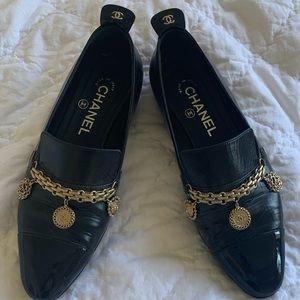 Chanel Loafers with Coin Charm/Chain